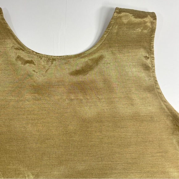 THAI SILK Women's  Beautiful Tank Top Shirt Bronze Gold Size Large - Picture 7 of 10